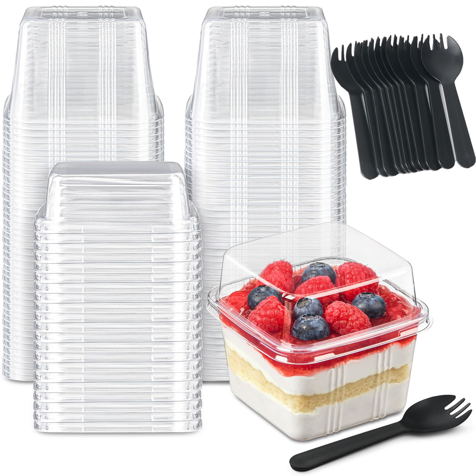 Luminarc Quadro Dessert30 デザートカップ 8個セット Amazon.com: Zezzxu 50 Sets 8 oz Dessert Cups with Lids and Spoons